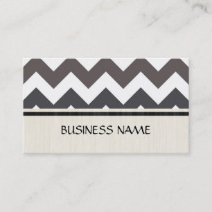 Grey and White Chevron Zigzag Pattern Business Card