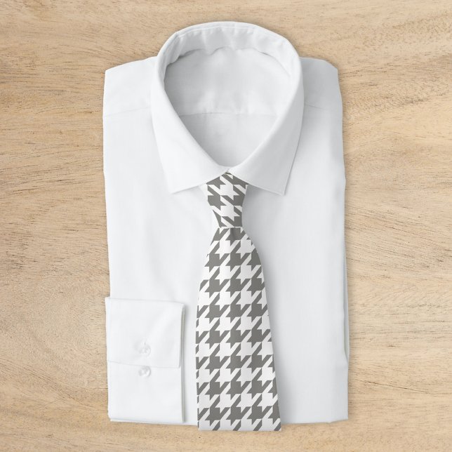 Grey and White Classic Houndstooth Tie (Creator Uploaded)