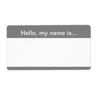 Grey and White Corporate Name Tag - Avery Label