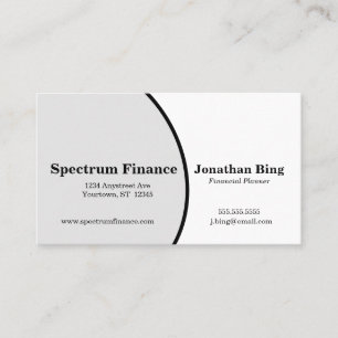 Grey and White Curve Finance Business Business Card