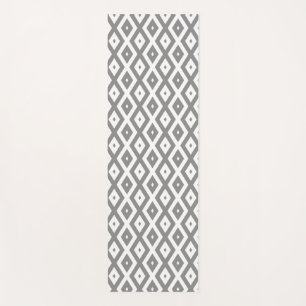 Grey and white diamond pattern yoga mat