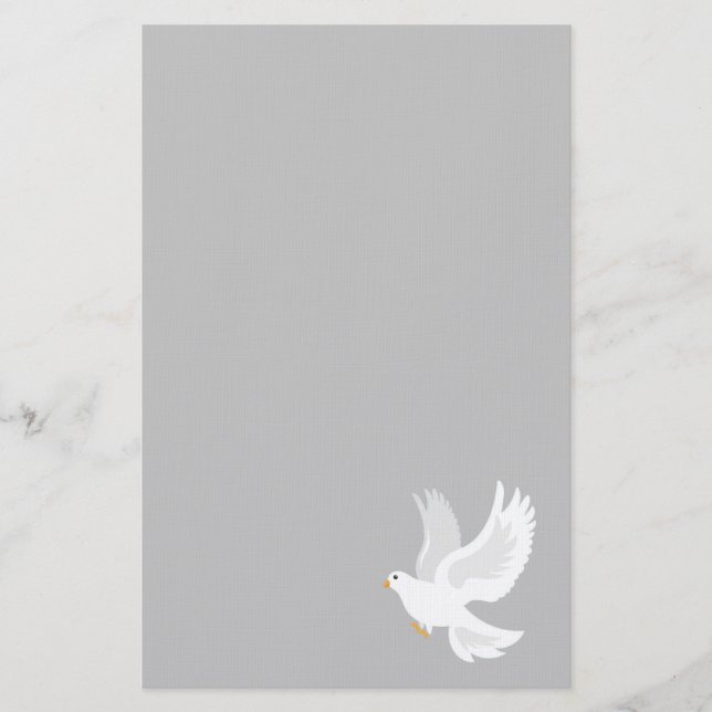 Grey and white dove bird classic stationery (Front)
