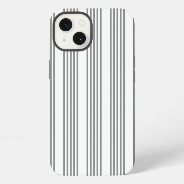 Grey and white five stripes pattern iPhone case (Back)