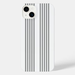 Grey and white five stripes pattern iPhone 14 plus case