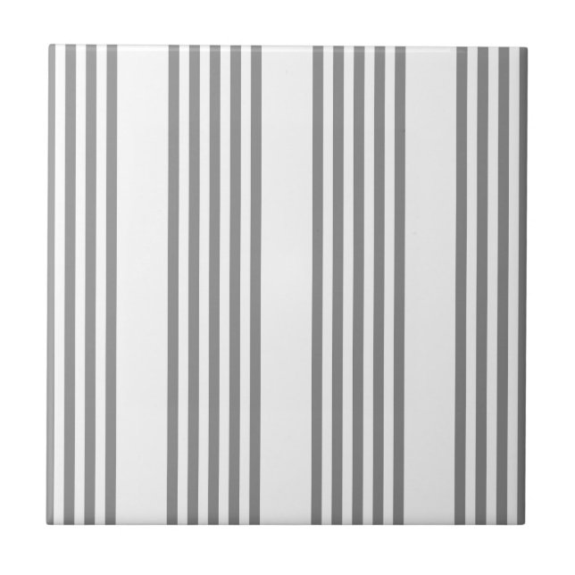 Grey and white five stripes pattern tile (Front)