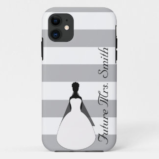Grey and White Future Mrs. Bride To Be Case-Mate iPhone Case
