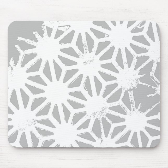 Grey and white geometric pattern mouse pad (Front)