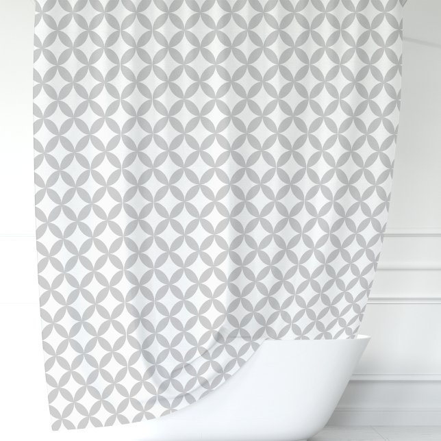 Grey and White Geometric Shower Curtain (Creator Uploaded)