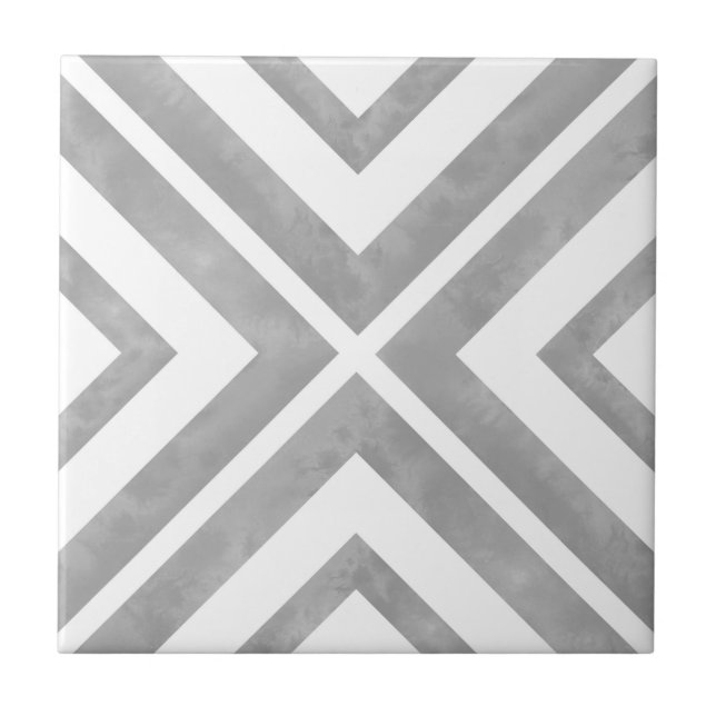 Grey and White Geometric Tile (Front)
