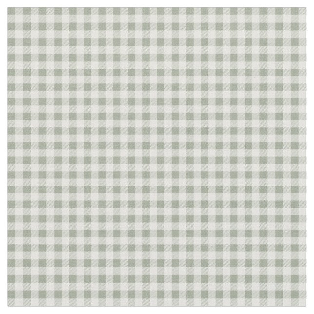 Grey and White Gingham Chequered Fabric (Close Up)