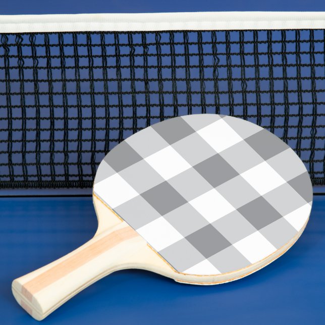 Grey And White Gingham Pattern Ping Pong Paddle (Insitu)