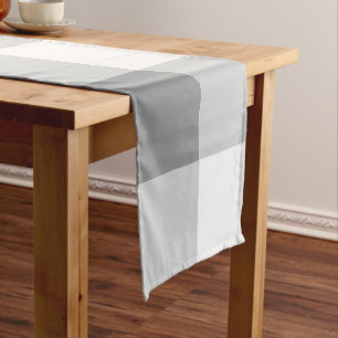 Grey And White Gingham Pattern Short Table Runner