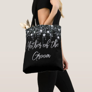 Grey and White Hanging Lights Mother of the Groom Tote Bag