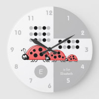 Grey and white kids ladybirds with name