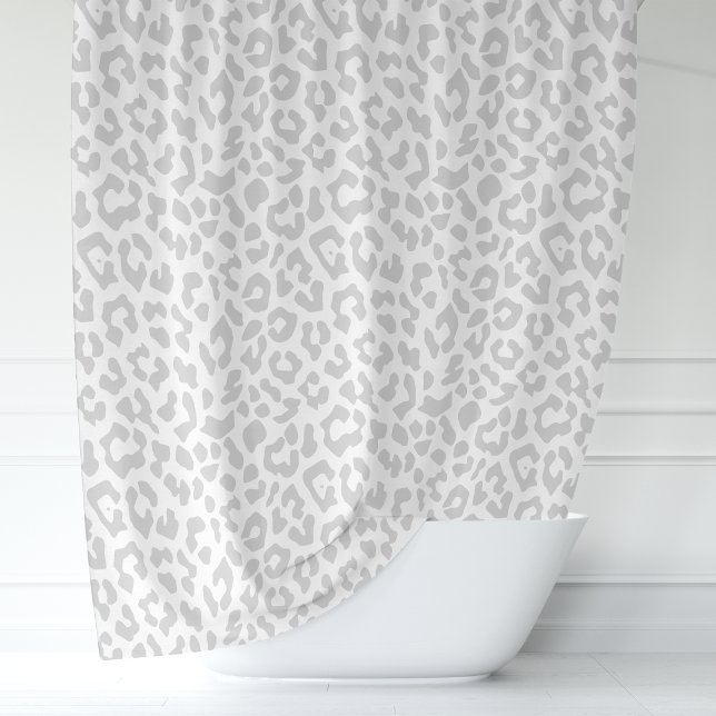 Grey and White Leopard Shower Curtain (Creator Uploaded)