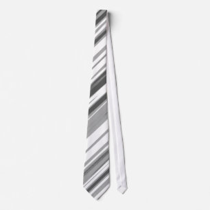 Grey and White Modern Stripes Tie
