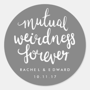 Grey and white mutual weirdness sticker