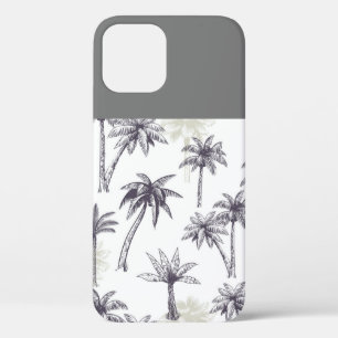 Grey and White Palm Tree  iPhone 12 Pro Case