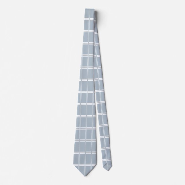 Grey and white pattern tie (Front)