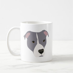 Grey and White Pitbull Coffee Mug
