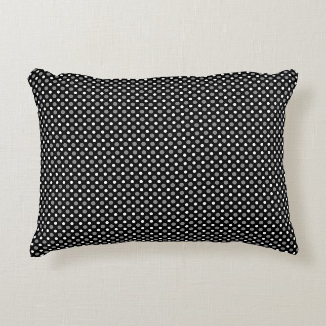 Grey and white polka Dots  Decorative Cushion (Front)