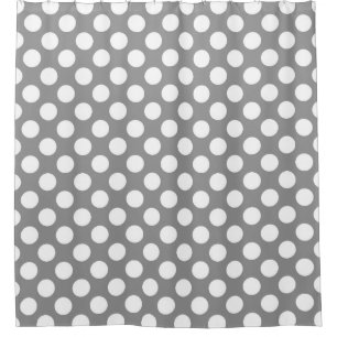 Grey and white polka dots shower curtain