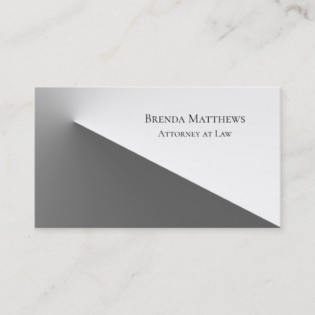 Grey and White Professional Business Card (Front)