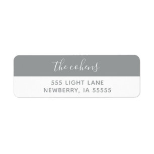 Grey and White Return Address Labels