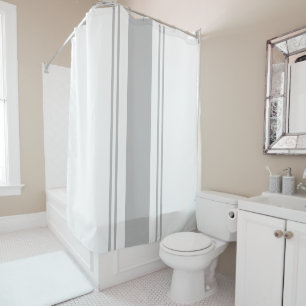 Grey and White Shower Curtain