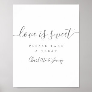 Grey And White Signature Script Love Is Sweet Sign