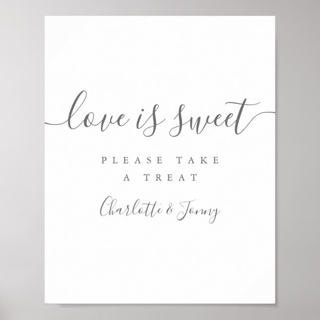 Grey And White Signature Script Love Is Sweet Sign (Front)