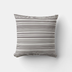 Grey and White Simple Modern Striped Pattern Cushion