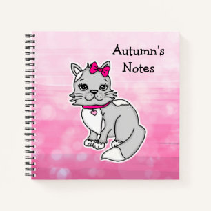Grey and White Spotted Personalised  Notebook