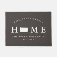 Grey and White State of Pennsylvania Map Mat,
