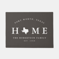 Grey and White State of Texas Map Mat, Doormat