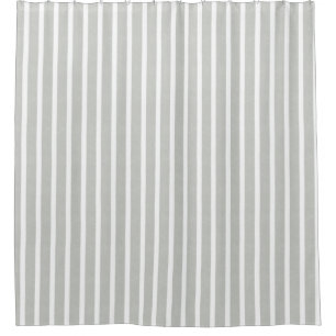 Grey and white Striped Elegant Neutral Stripes Shower Curtain