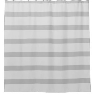 Grey and White Striped Shower Curtain
