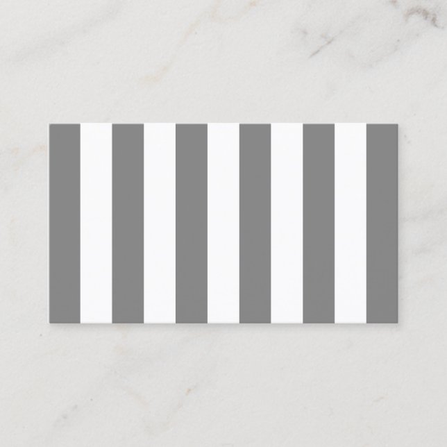Grey and White Stripes Business Card (Front)