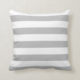 Grey and White Stripes Cushion