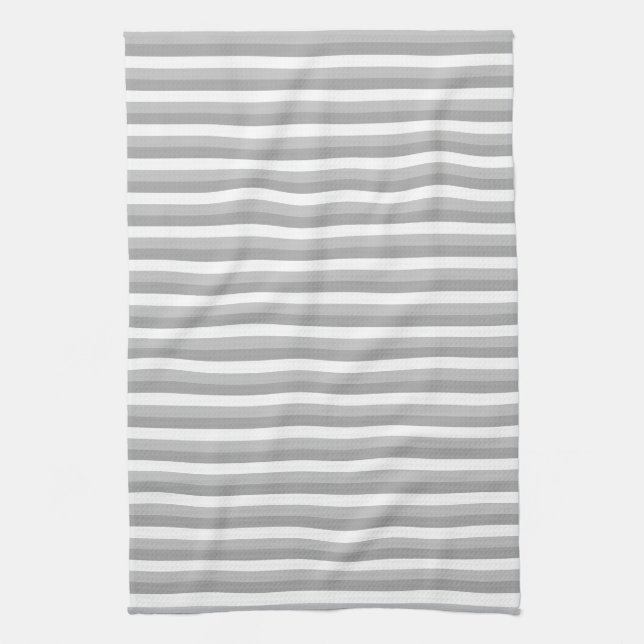 Grey and white stripes. Pattern. Tea Towel (Vertical)