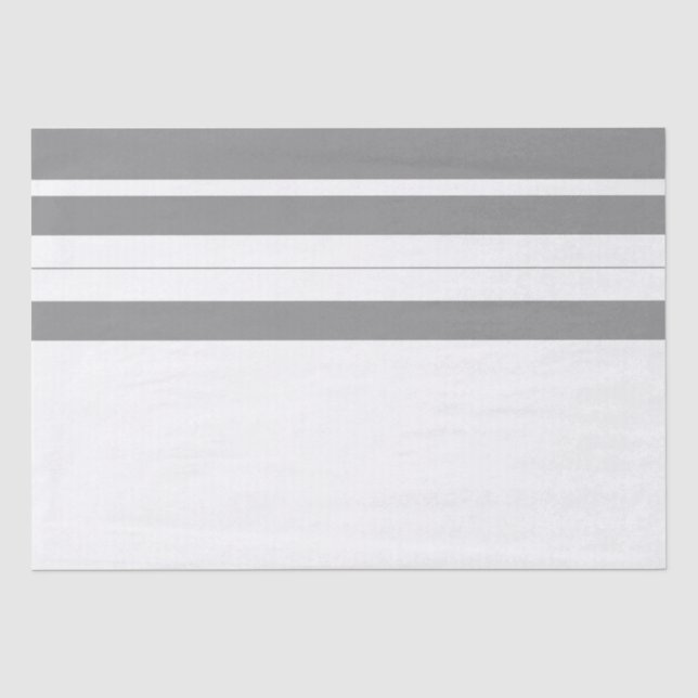 Grey and white Stripes Tissue Paper (Front)