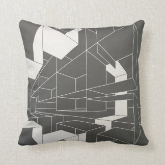 Grey and White Throw Pillow
