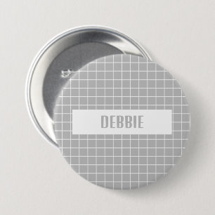 Grey and white tile blocks custom 7.5 cm round badge