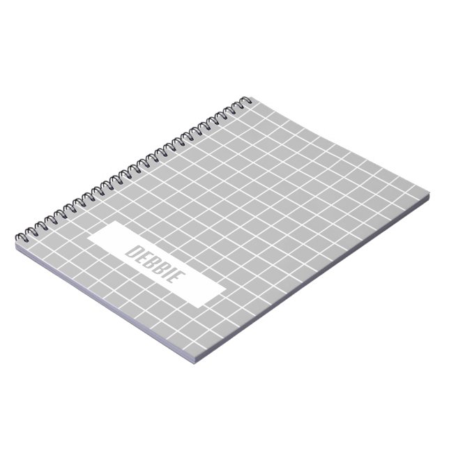 Grey and white tile blocks custom notebook (Left Side)
