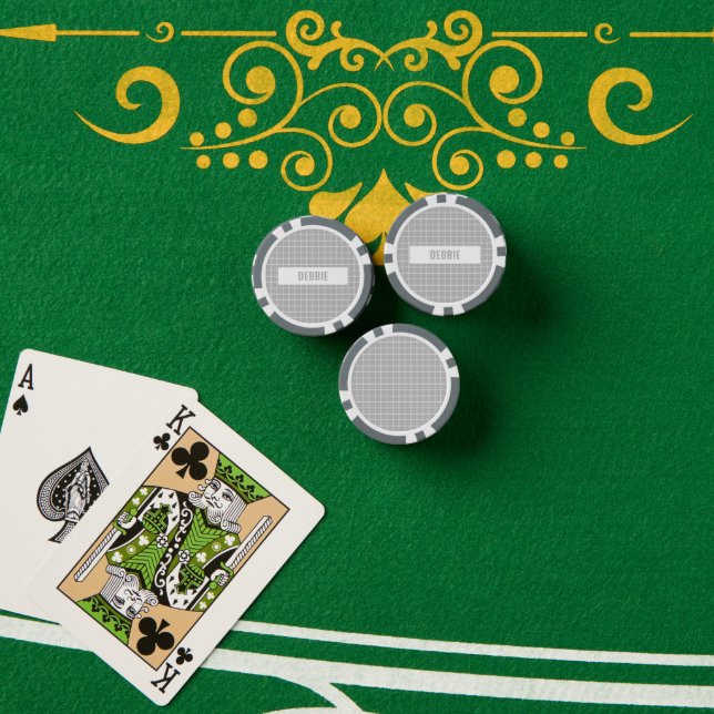 Grey and white tile blocks custom poker chips (Poker Table (Stack))