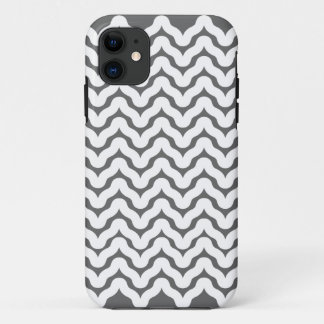 Grey and White Wavy Squiggles Pattern iPhone 5 11 Case
