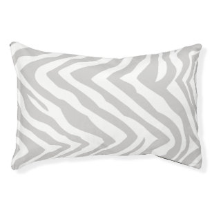 Grey and White Zebra Print Pet Bed
