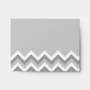 Grey and White Zig Zag Pattern. Part Plain Grey. Envelopes