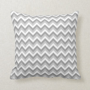 Grey and White Zigzag Pattern. Cushion