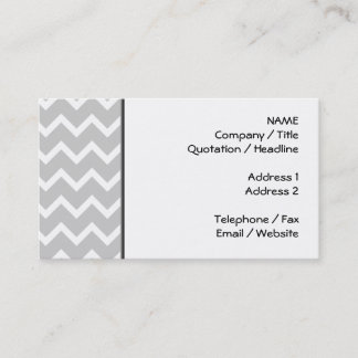 Grey and White Zigzag Stripes. Business Card